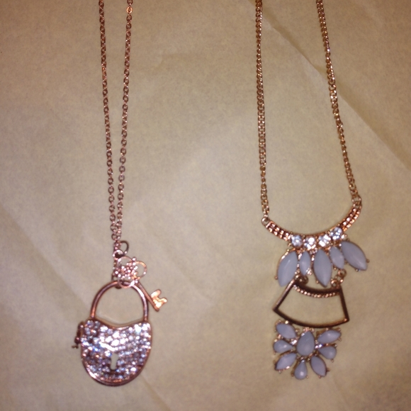 2 Icing Gold Color Long Necklaces New - Picture 5 of 8